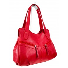 На фото 3 - Женская сумка хобо из искусственной кожи, цвет красный