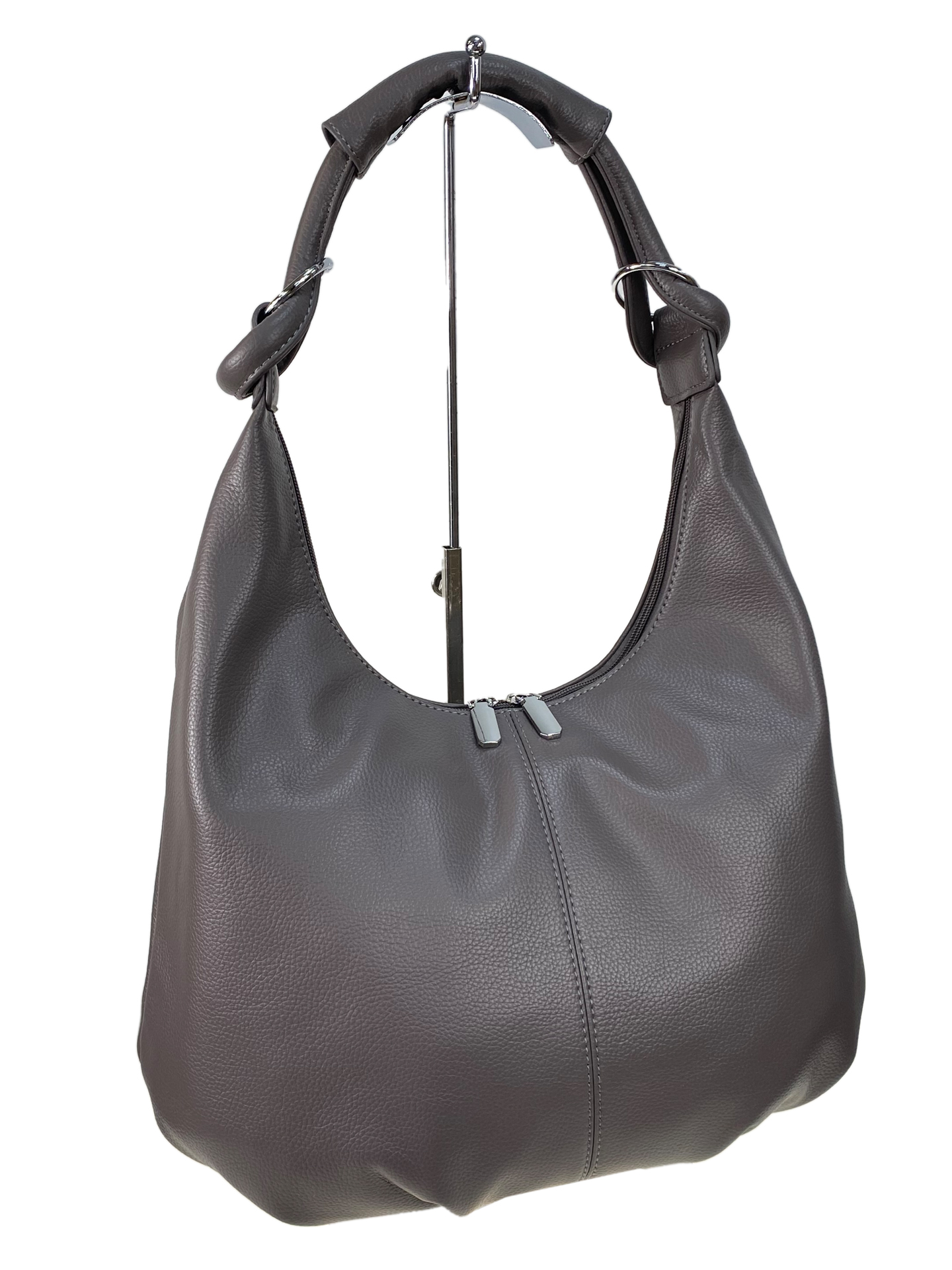На фото 1 - Женская сумка из искусственной кожи цвет серый 