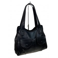 На фото 1 - Женская сумка  из искусственной кожи,  цвет черный