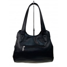 На фото 2 - Женская сумка  из искусственной кожи,  цвет черный