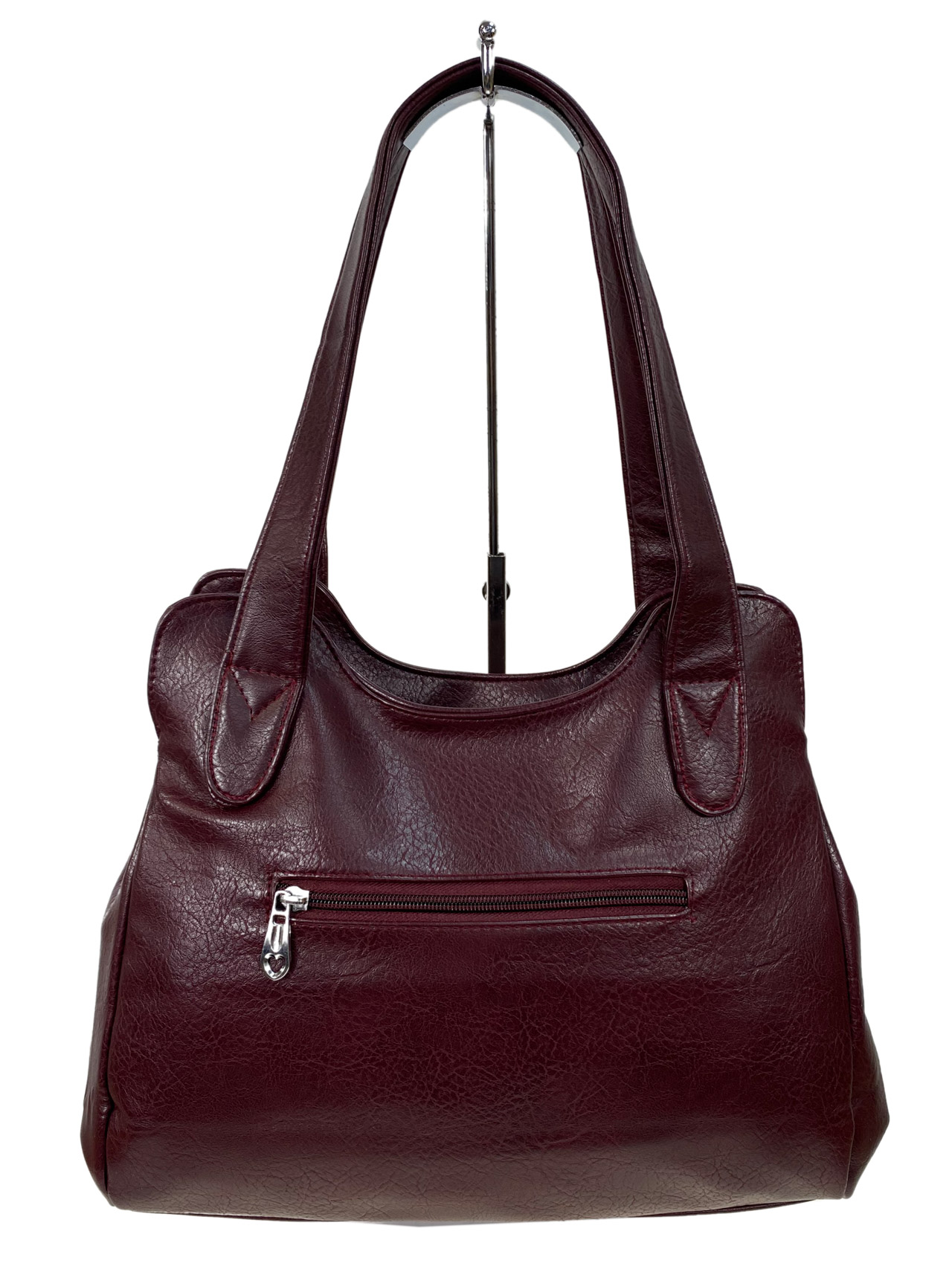 На фото 2 - Женская сумка  из искусственной кожи,  цвет бордовый