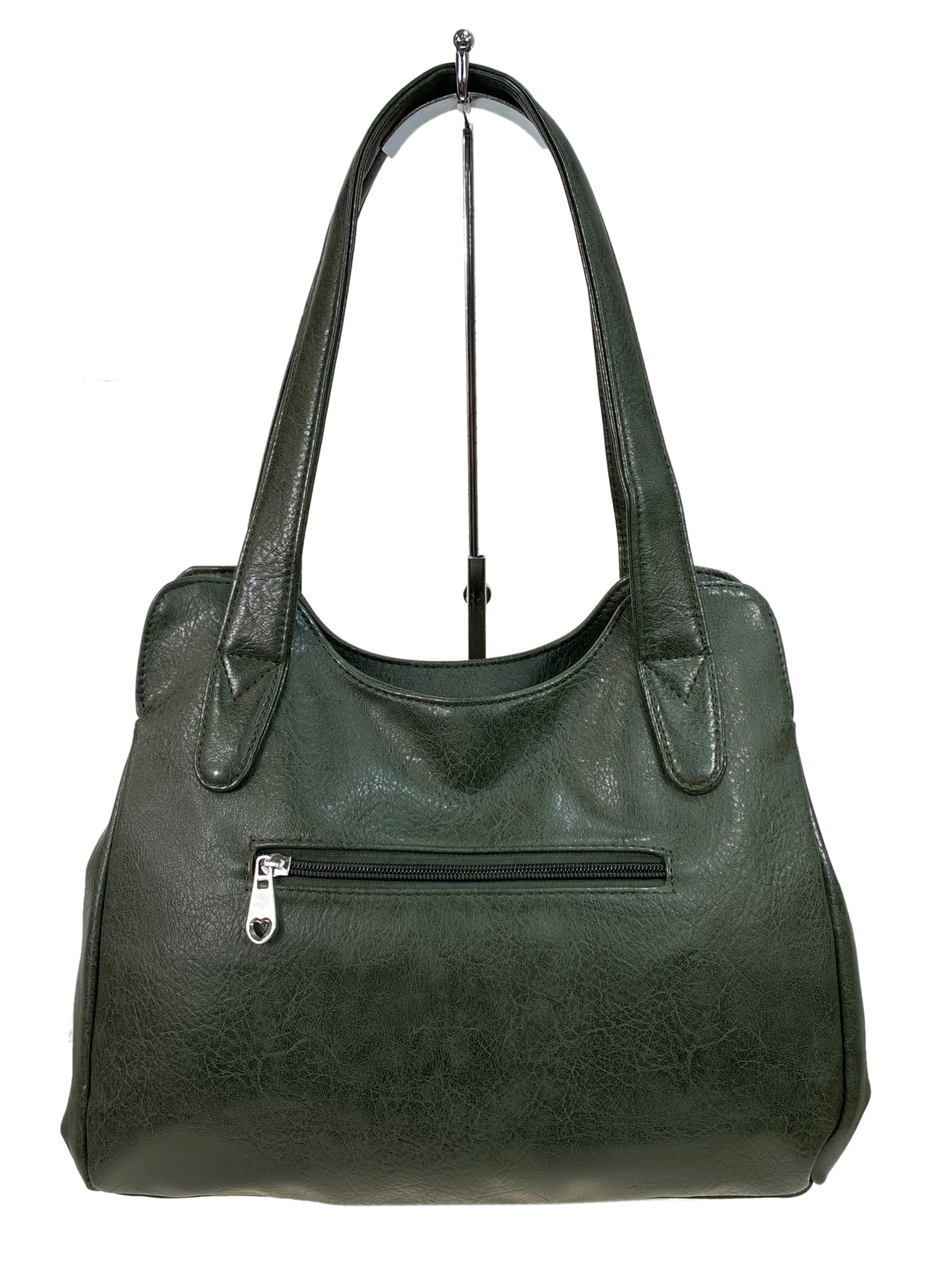 На фото 2 - Женская сумка  из искусственной кожи,  цвет зеленый