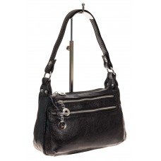 На фото 1 - Женская классическая сумка из искусственной кожи, цвет черный