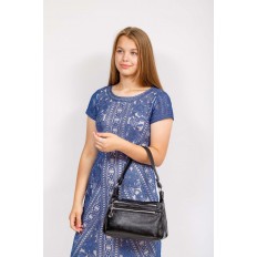 На фото 4 - Женская классическая сумка из искусственной кожи, цвет черный