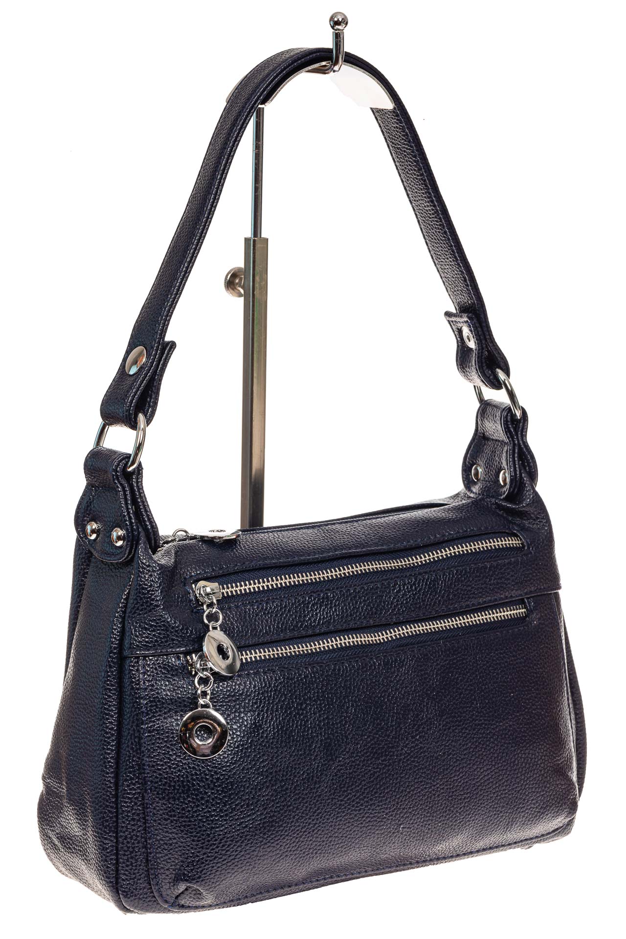 На фото 1 - Женская классическая сумка из искусственной кожи, цвет синий