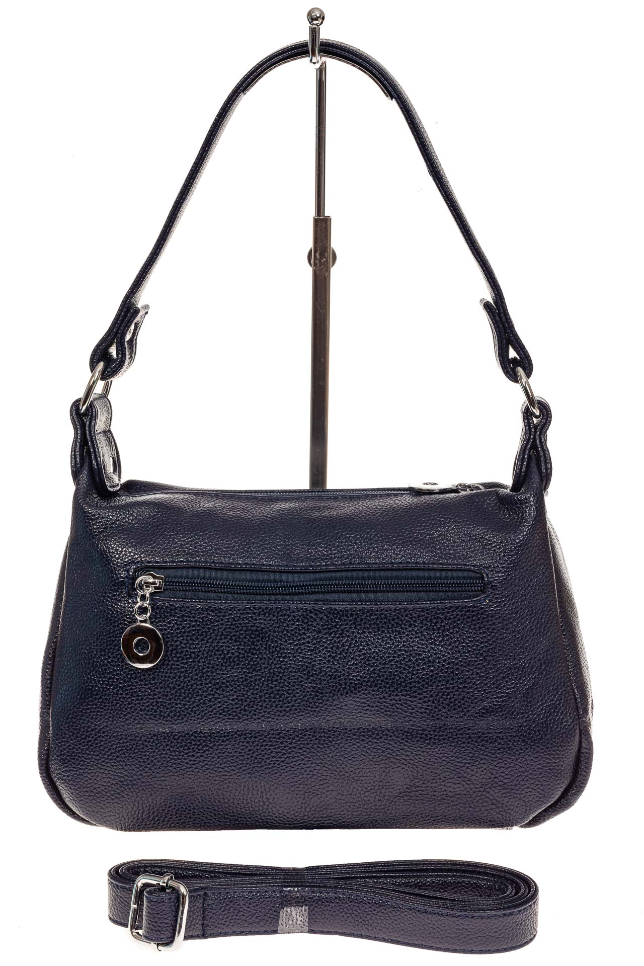 На фото 2 - Женская классическая сумка из искусственной кожи, цвет синий