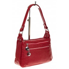 На фото 1 - Женская классическая сумка из искусственной кожи, цвет красный