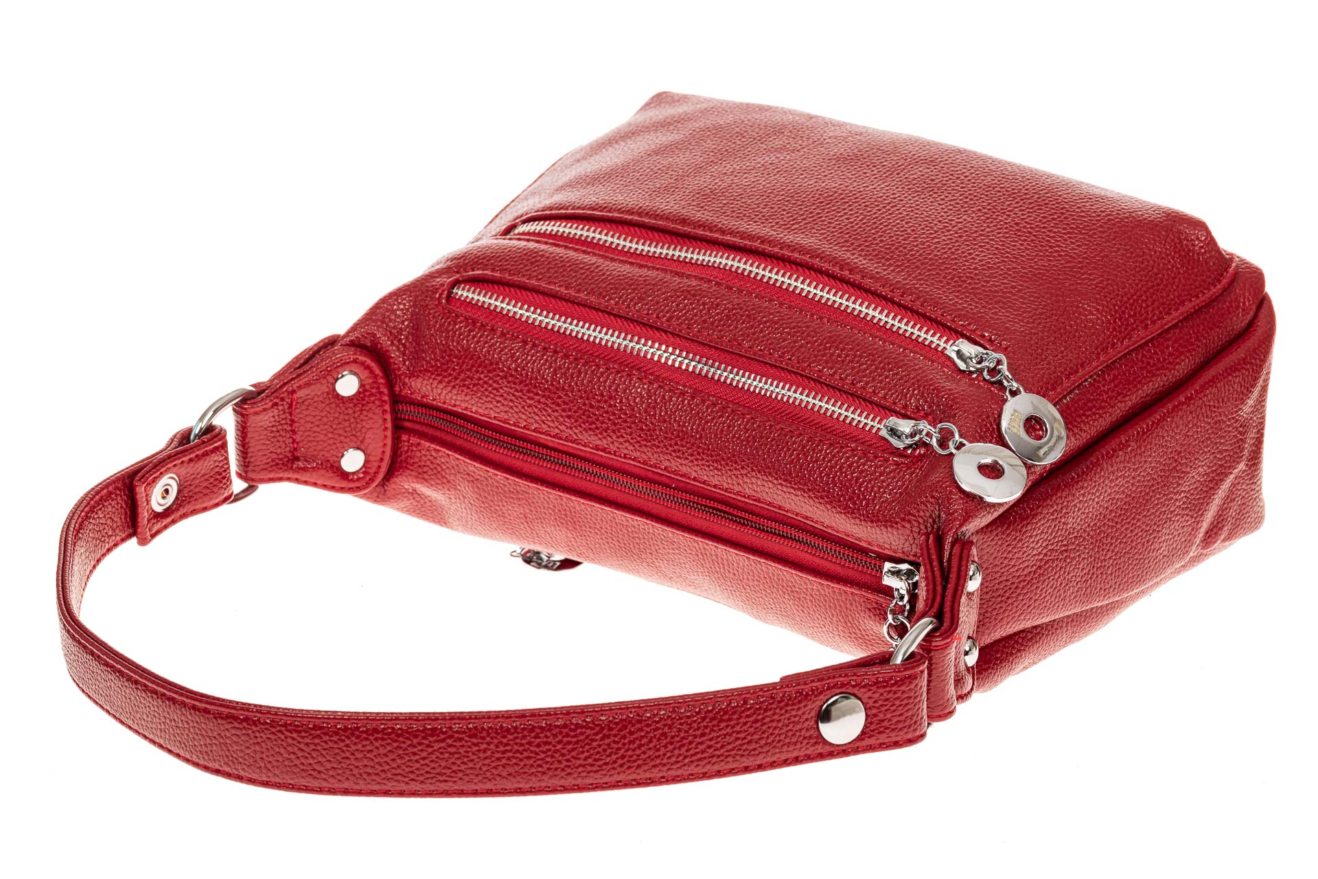 На фото 3 - Женская классическая сумка из искусственной кожи, цвет красный