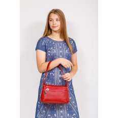 На фото 4 - Женская классическая сумка из искусственной кожи, цвет красный
