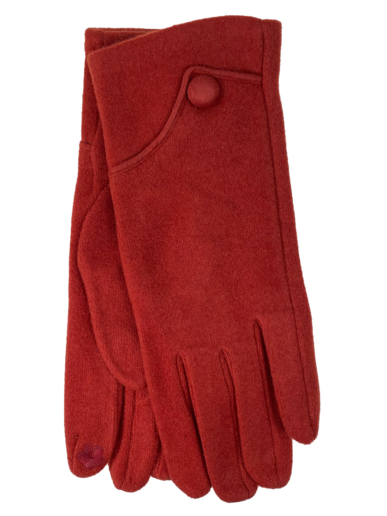 На фото 1 - Женские демисезонные кашемировые перчатки, цвет красный