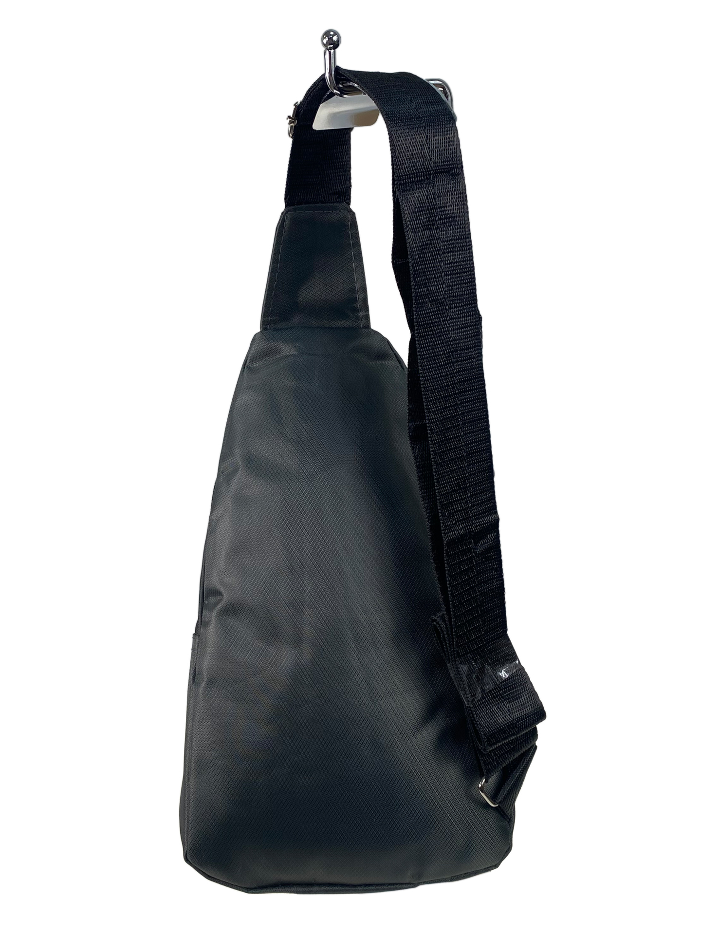 На фото 2 - Мужская сумка-слинг из текстиля, цвет серый