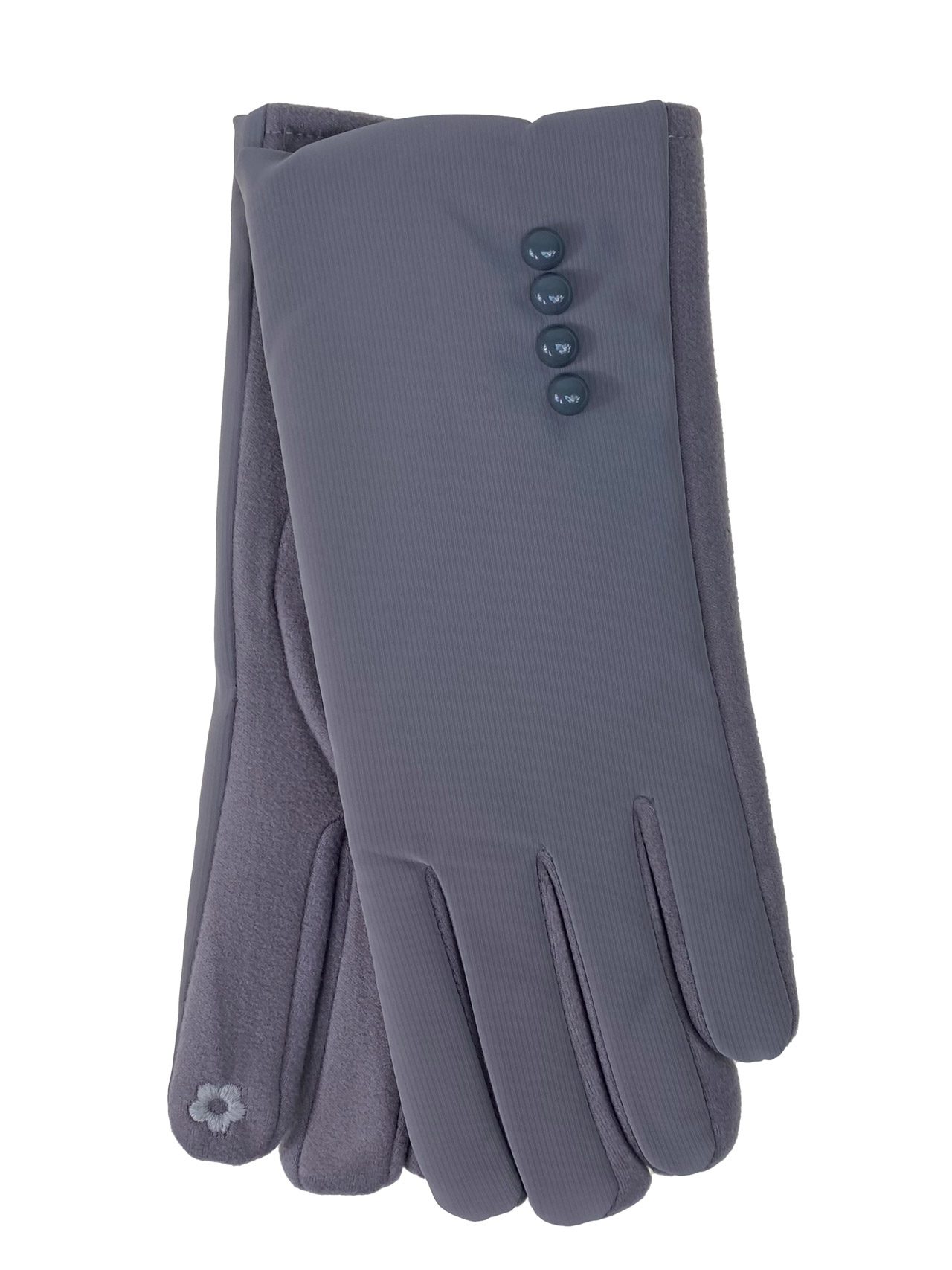 На фото 1 - Утепленные женские перчатки, цвет серый