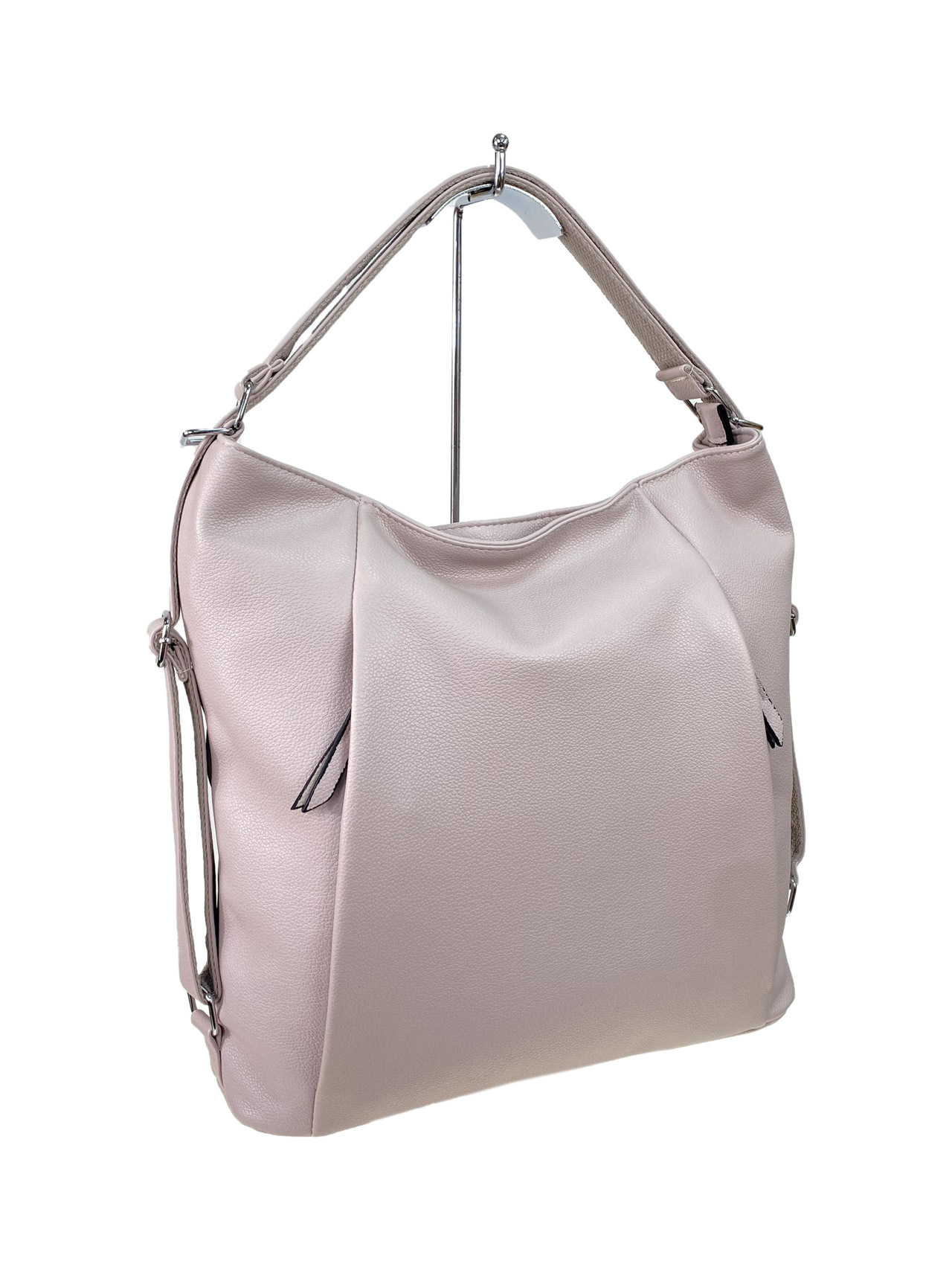 На фото 2 - Женская сумка шоппер из искусственной кожи, цвет бежево серый