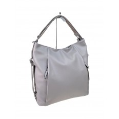 На фото 2 - Женская сумка шоппер из искусственной кожи, цвет светло серый