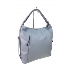 На фото 2 - Женская сумка шоппер из искусственной кожи, цвет серо-голубой