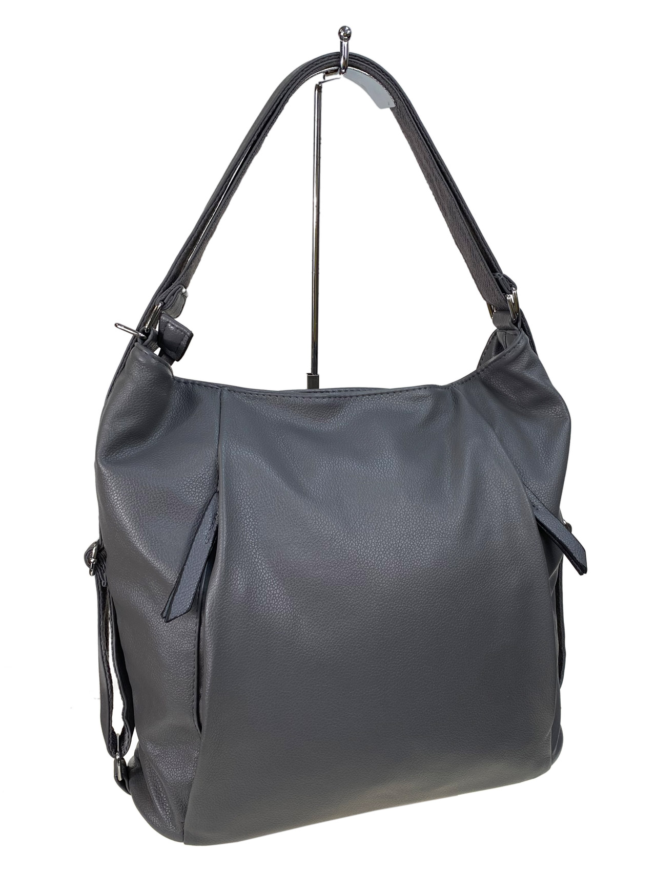 На фото 1 - Женская сумка из искусственной кожи цвет серый