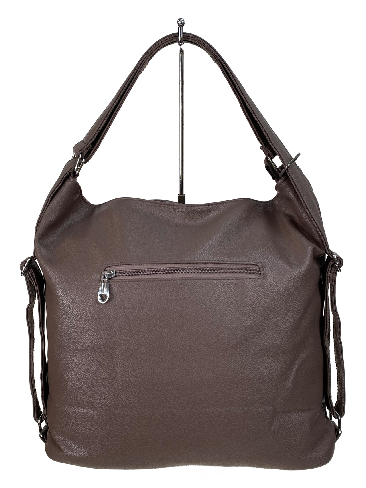 На фото 2 - Женская сумка из искусственной кожи цвет бежево коричневый