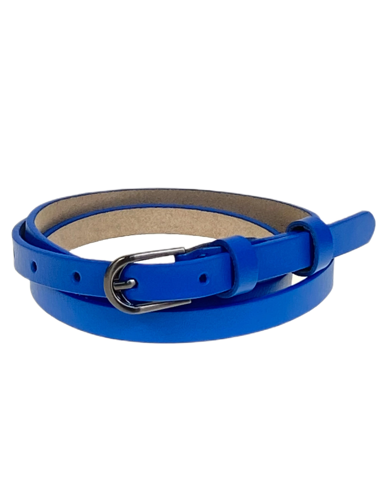 На фото 1 -  Ремень женский из натуральной кожи, цвет голубой