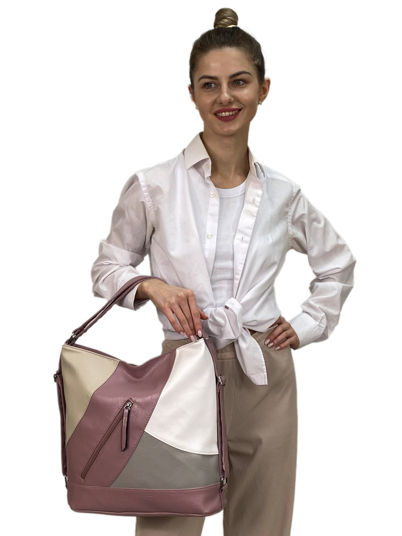 На фото 3 - Женская  сумка из искусственной кожи, мультицвет 