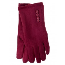 На фото 1 - Женские утепленные велюровые перчатки, цвет бордовый