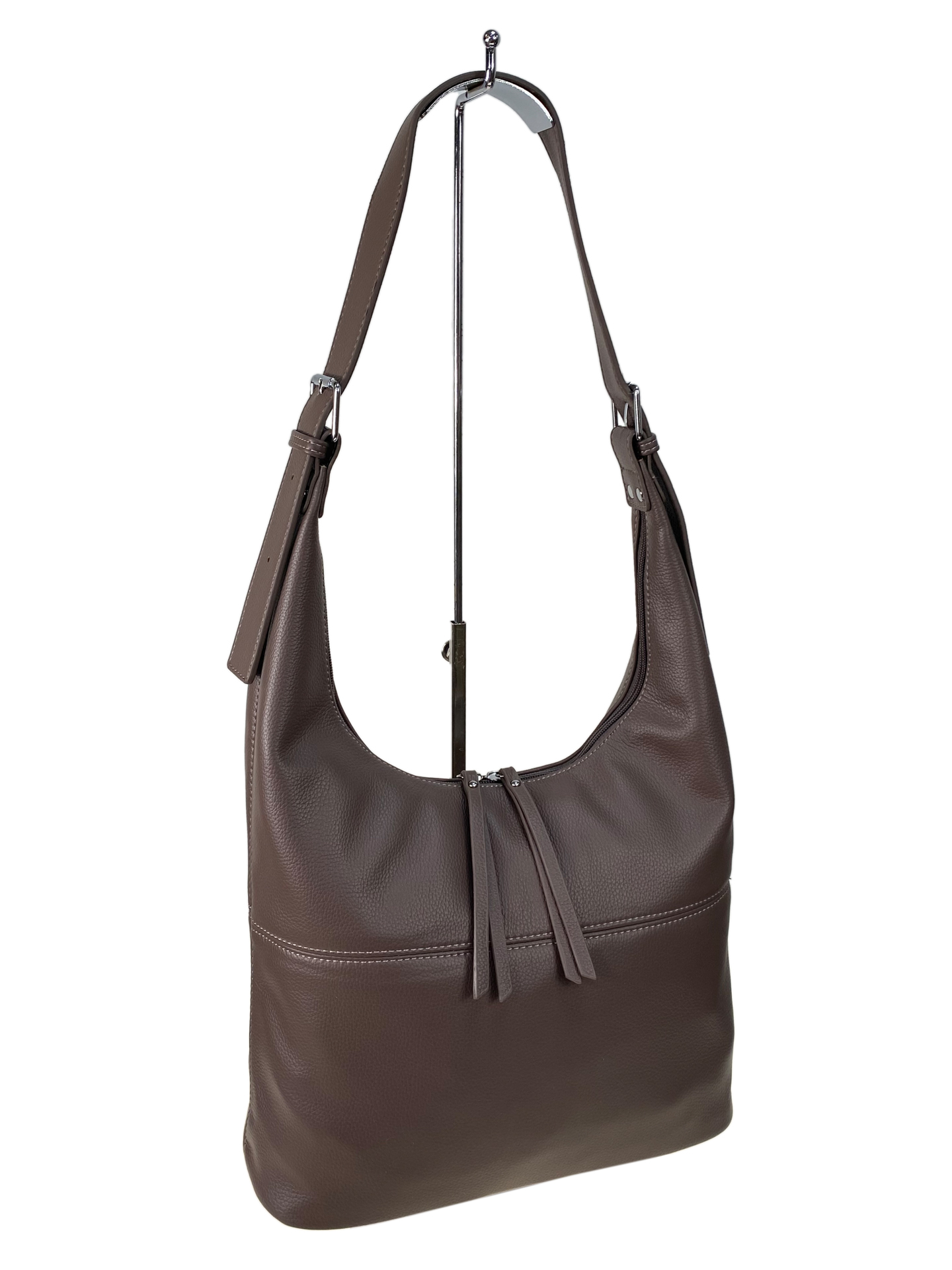 На фото 1 - Женская сумка из искусственной кожи цвет  шоколад