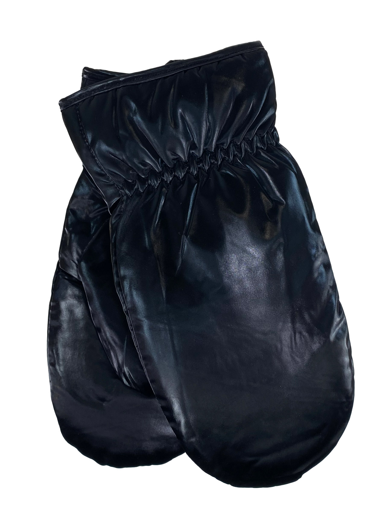 На фото 1 - Теплые женские варежки, цвет черный