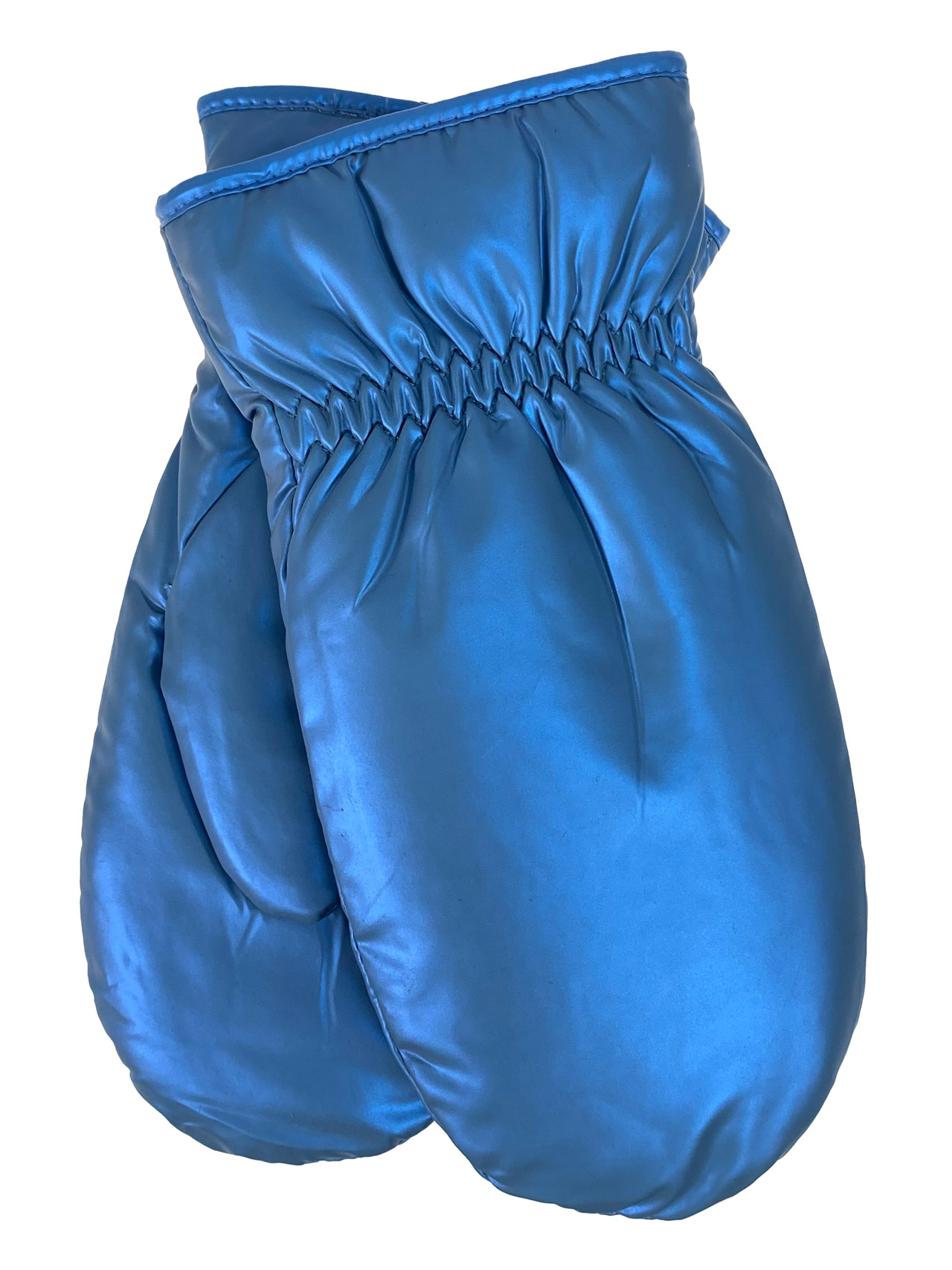 На фото 1 - Теплые женские варежки, цвет голубой