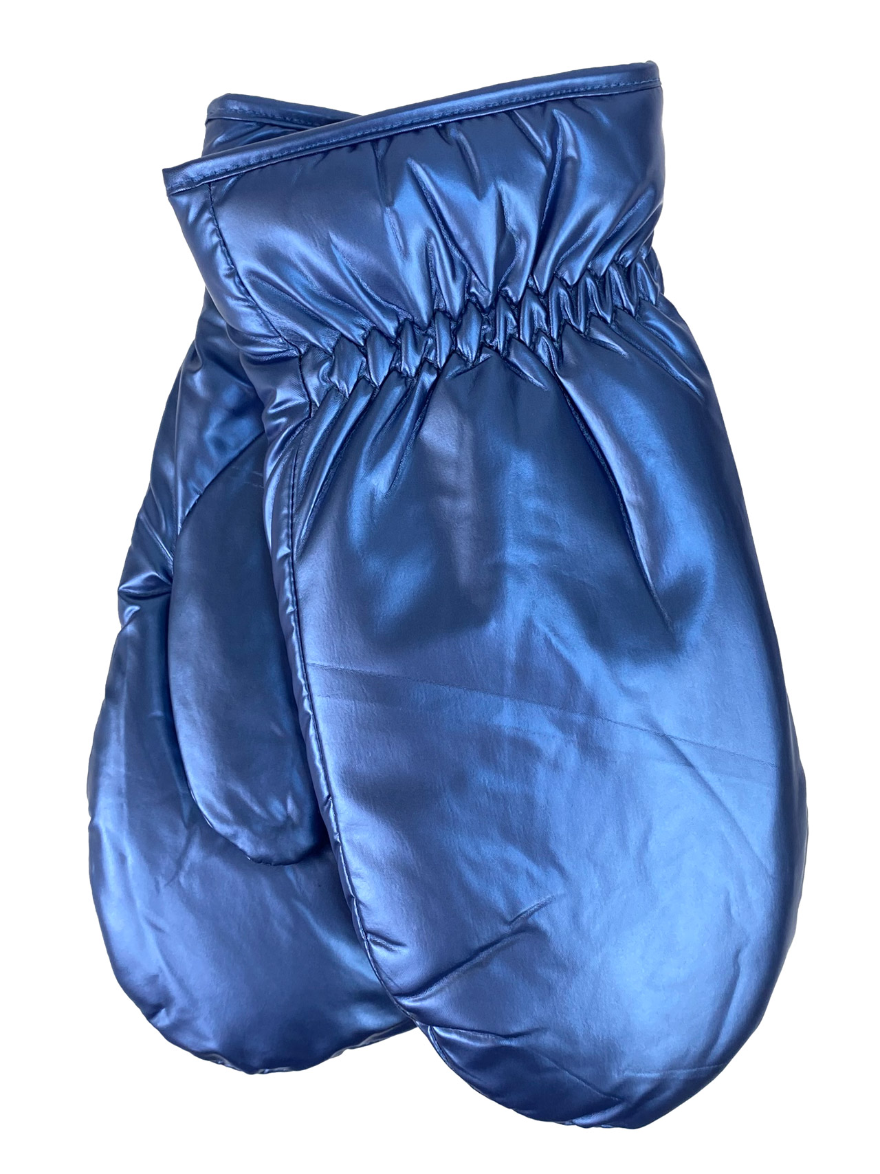 На фото 1 - Теплые женские варежки, цвет синий