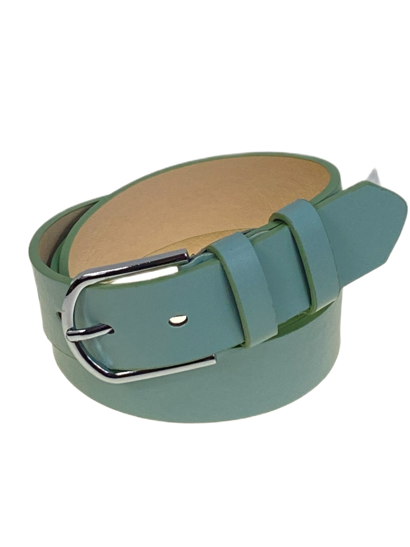 На фото 1 -  Ремень женский из искусственной кожи, цвет  светло зелёный