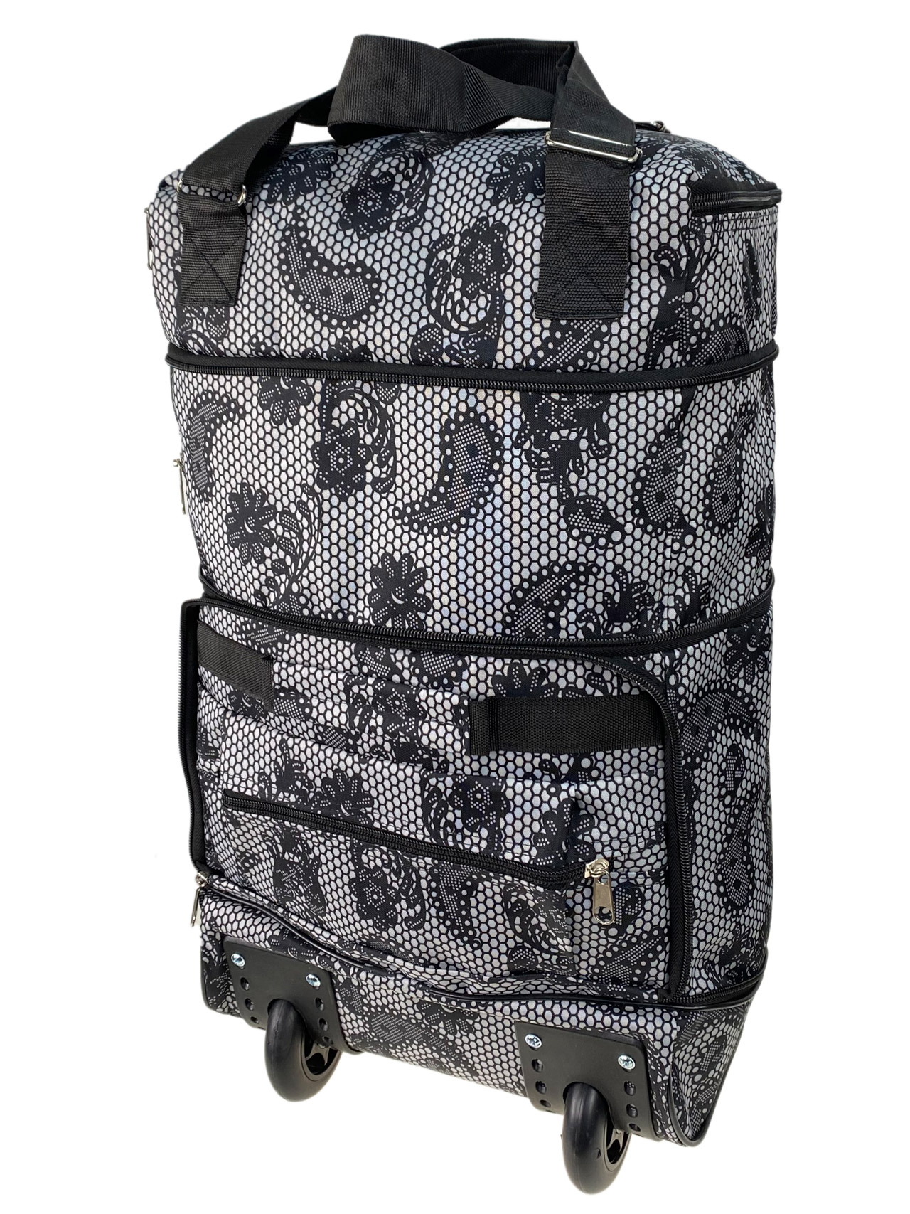 На фото 3 - Дорожная сумка - трансформер на колесах из текстиля, цвет серый с черным 