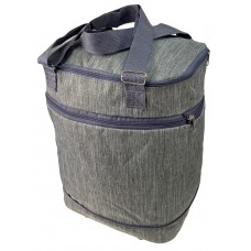 На фото 1 - Дорожная сумка - трансформер на колесах из текстиля, цвет серый