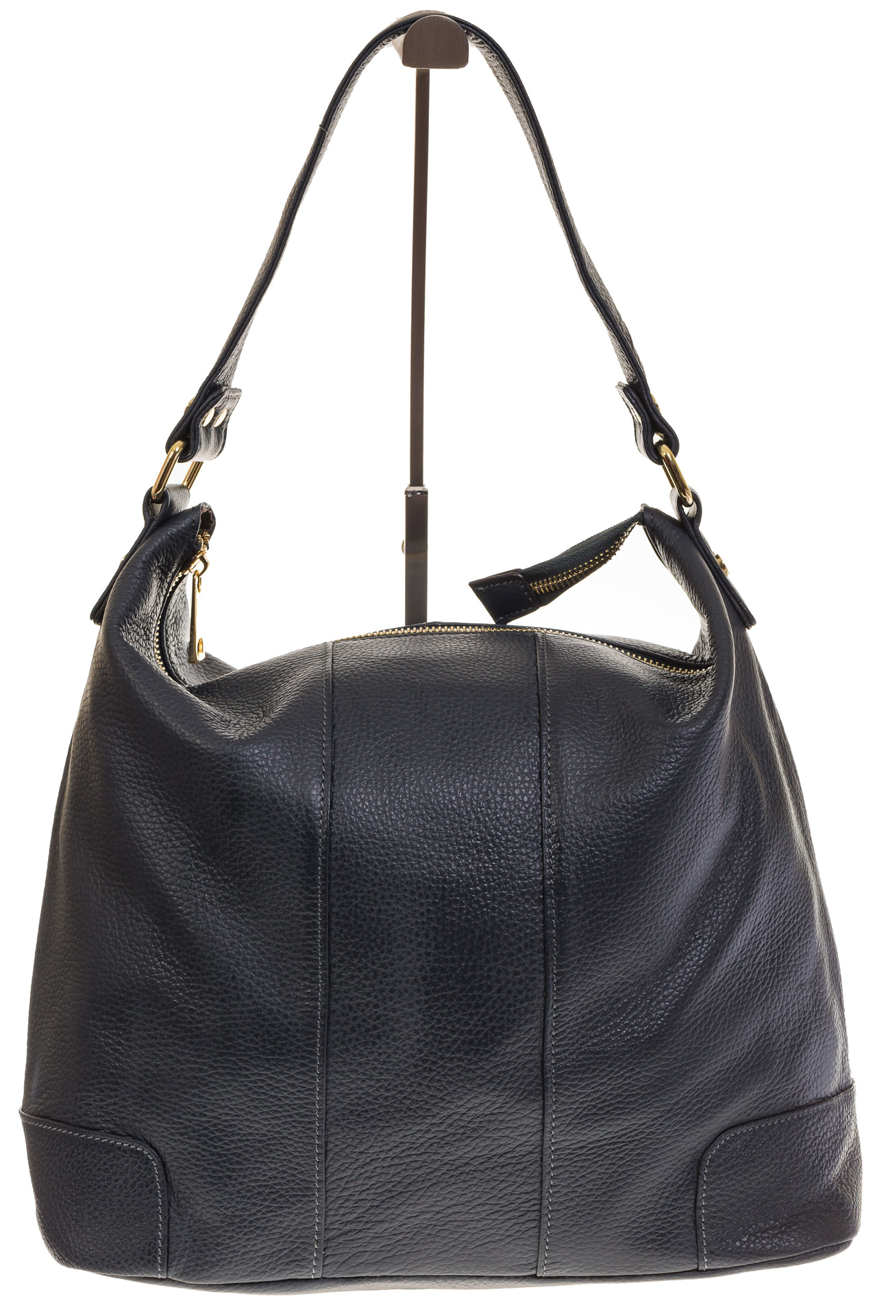 На фото 2 - Черная женская сумка из натуральной кожи 1721