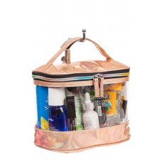 На фото 1 - Непромокаемая сумка-косметичка для бассейна, цвет персиковый