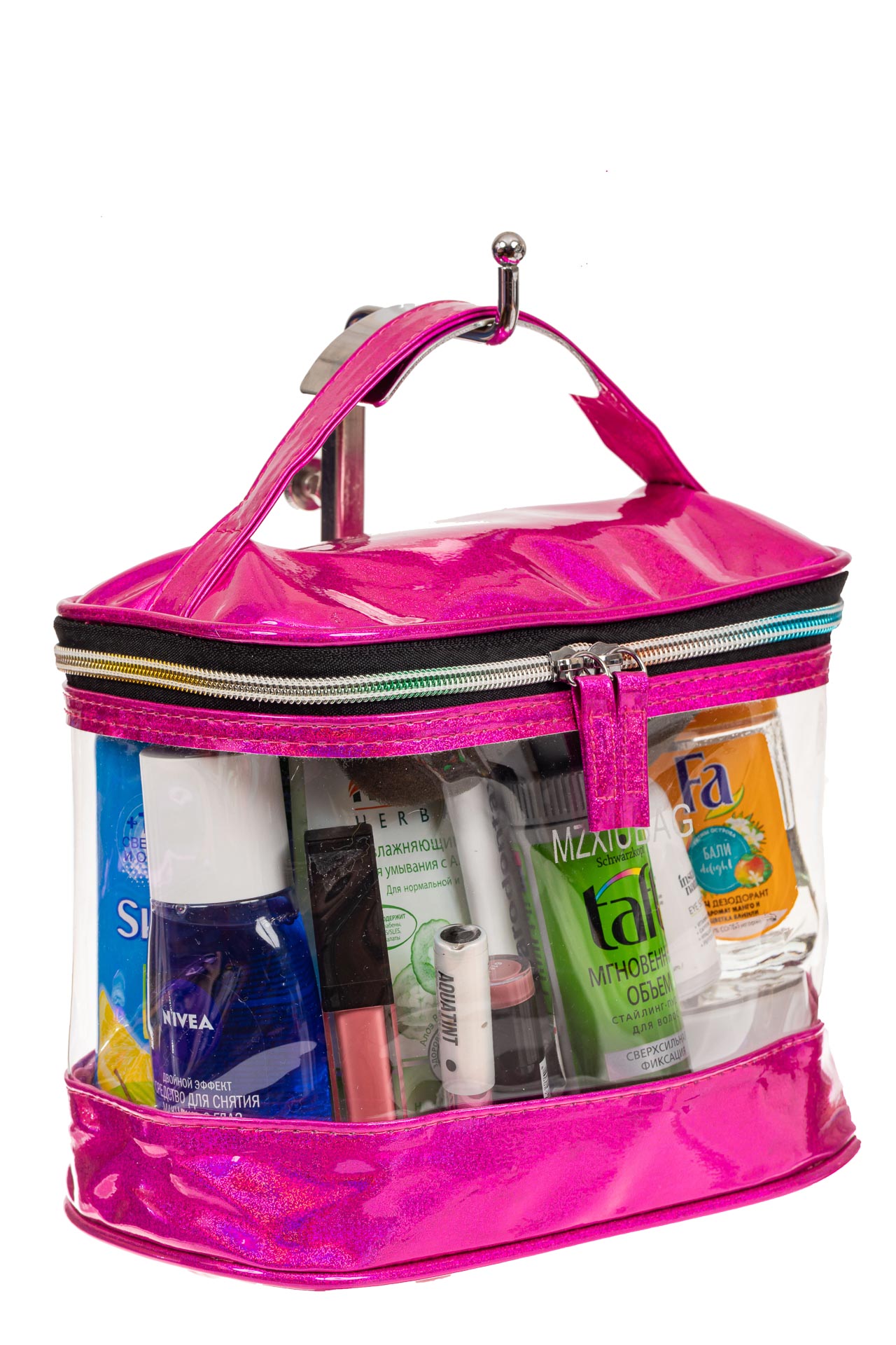 На фото 1 - Непромокаемая сумка-косметичка для бассейна, цвет фуксия