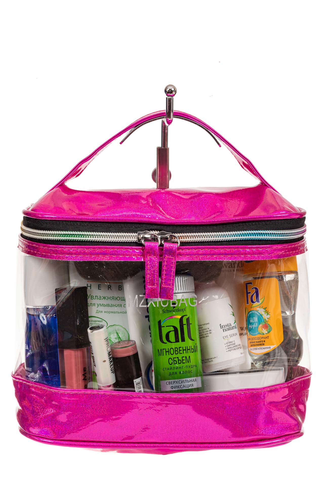 На фото 2 - Непромокаемая сумка-косметичка для бассейна, цвет фуксия