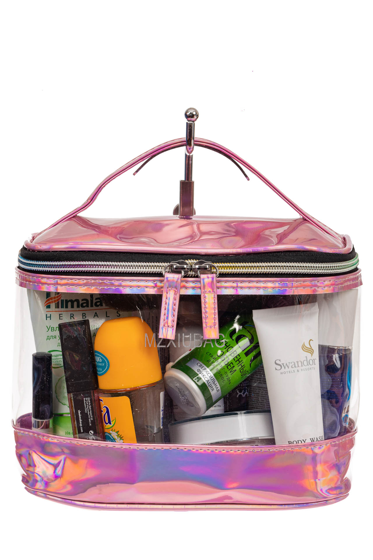 На фото 2 - Непромокаемая сумка-косметичка для бассейна, цвет бледно-розовый