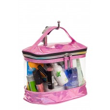 На фото 1 - Непромокаемая сумка-косметичка для бассейна, цвет ярко-розовый