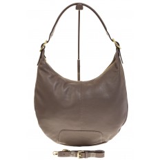 На фото 2 - Классическая женская сумка Хобо серого цвета 1723