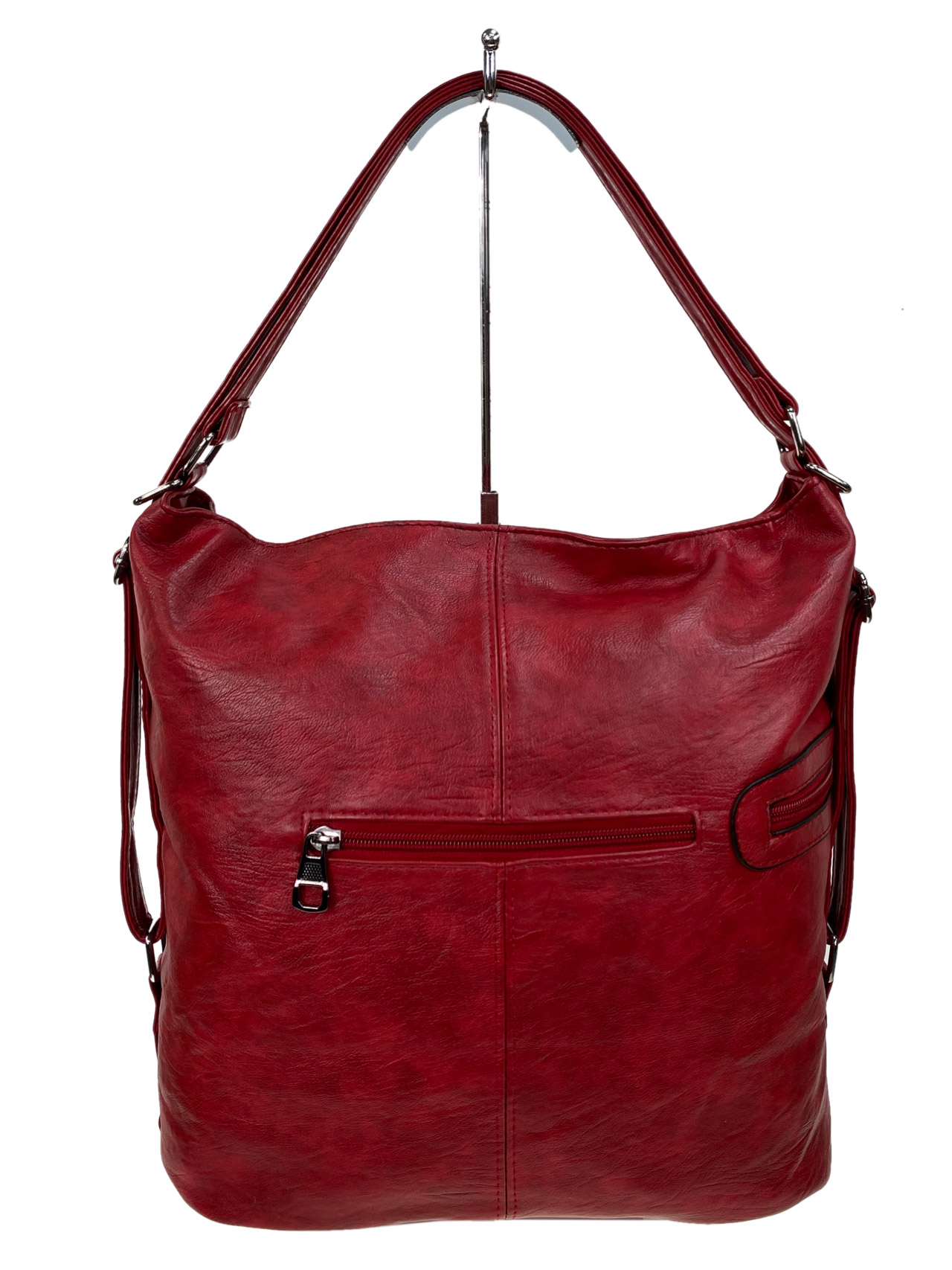 На фото 2 - Женская сумка  из искусственной кожи, цвет красный
