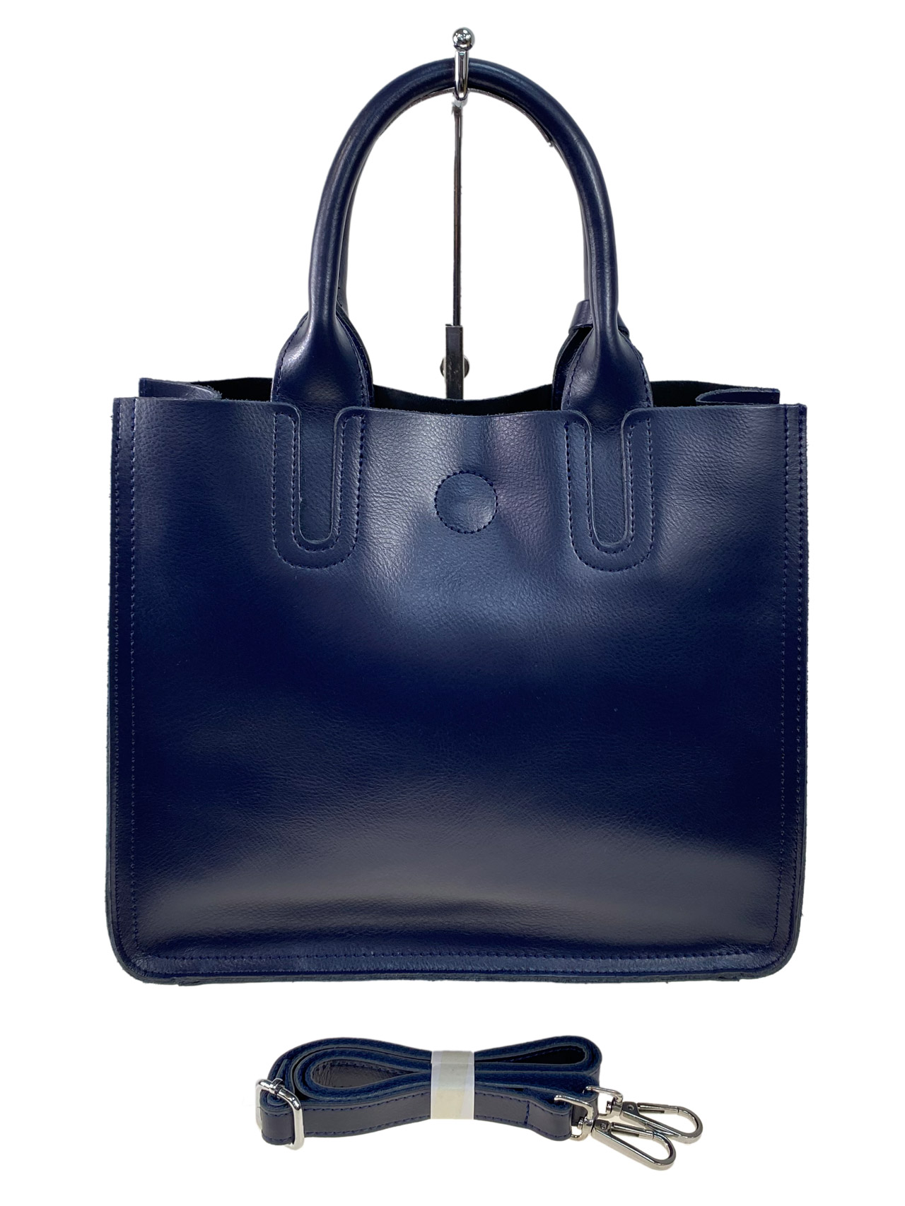 На фото 2 - Женская сумка из натуральной кожи, цвет синий