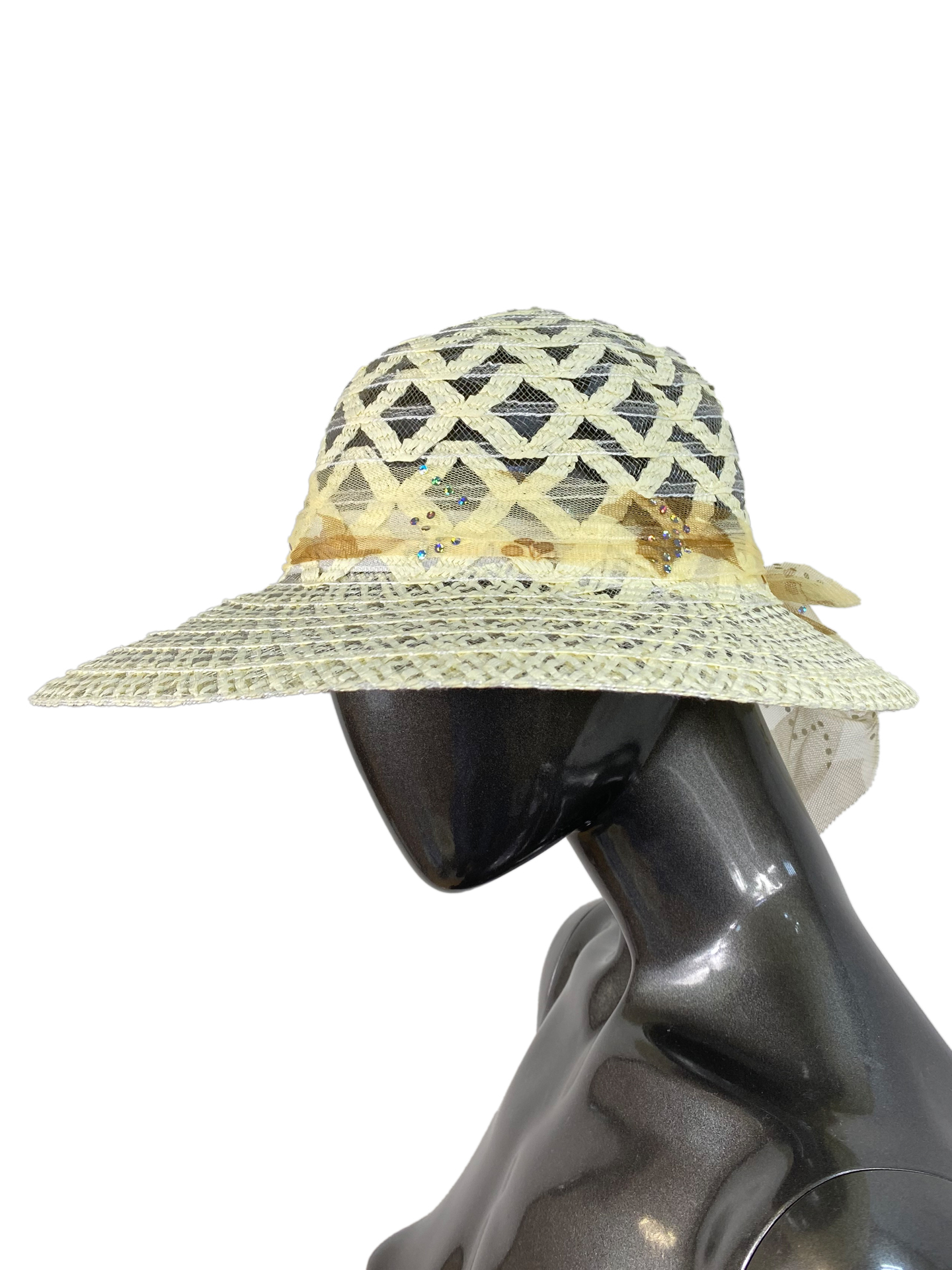 На фото 1 - Летняя женская шляпа, цвет молочный