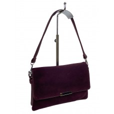 На фото 1 - Женская сумка клатч из натуральной замши и искусственной кожи, цвет бордовый