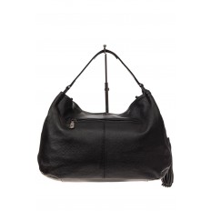 На фото 3 - Мягкая женская сумка из натуральной кожи, цвет черный