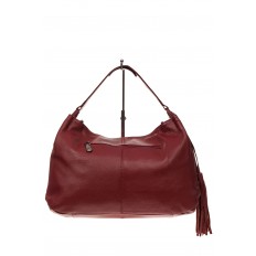 На фото 3 - Мягкая женская сумка из натуральной кожи, цвет красный