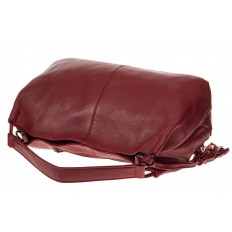 На фото 4 - Мягкая женская сумка из натуральной кожи, цвет красный