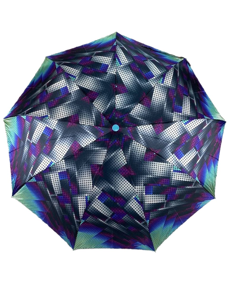 На фото 2 - Женский зонт-полуавтомат с разноцветным принтом, мультицвет