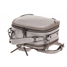 На фото 3 - Миниатюрная сумочка-купол из натуральной кожи, цвет серый