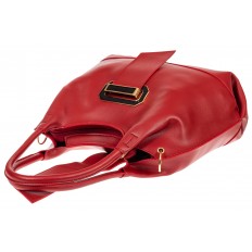 На фото 4 - Большая сумка шоппер из искусственной кожи, цвет красный