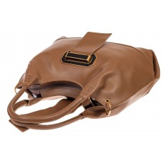 На фото 4 - Большая сумка шоппер из искусственной кожи, цвет коричневый