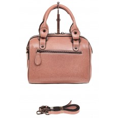 На фото 2 - Маленькая сумочка из натуральной кожи, цвет розовый